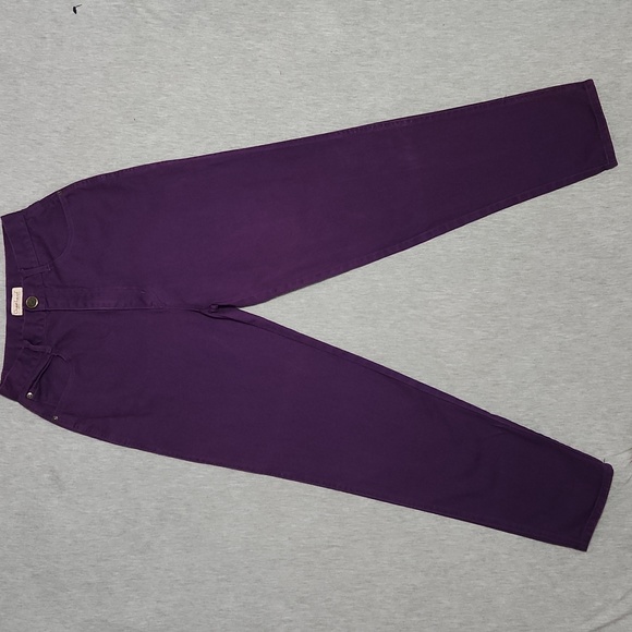 Vintage High Rise Baggy Relaxed Tapered Leg Purple Denim "Mom" Jeans - Picture 2 of 16